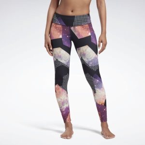 Legginsy Damskie Reebok lux Bold - Brillian Kolorowe PL 21SUGMQ